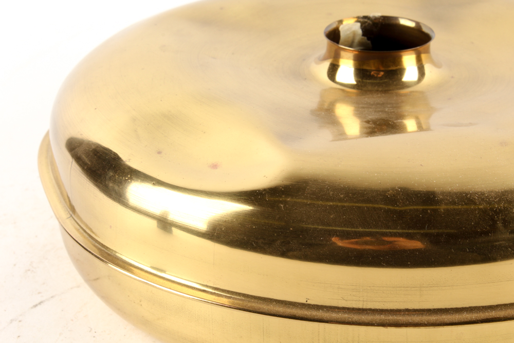 Vintage Enamel and Brass Bed and Carriage Foot Warmers