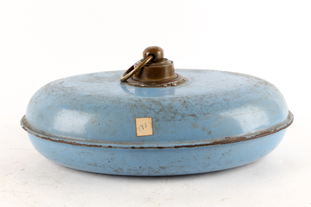 Vintage Enamel and Brass Bed and Carriage Foot Warmers