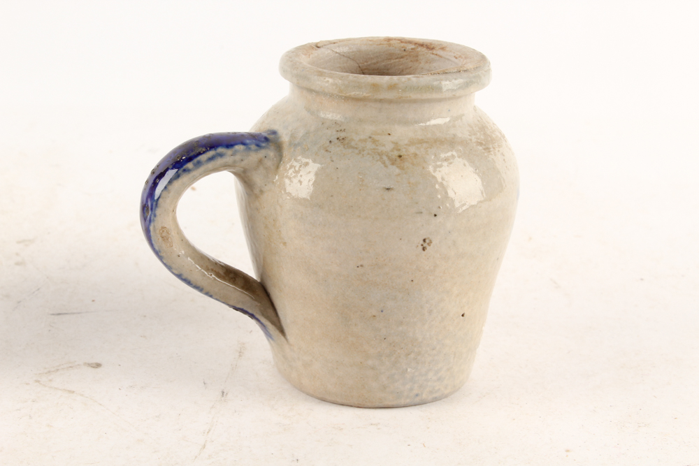 Antique Miniature Detrick Distilling Co. "Motto Jug" and Stoneware Jug