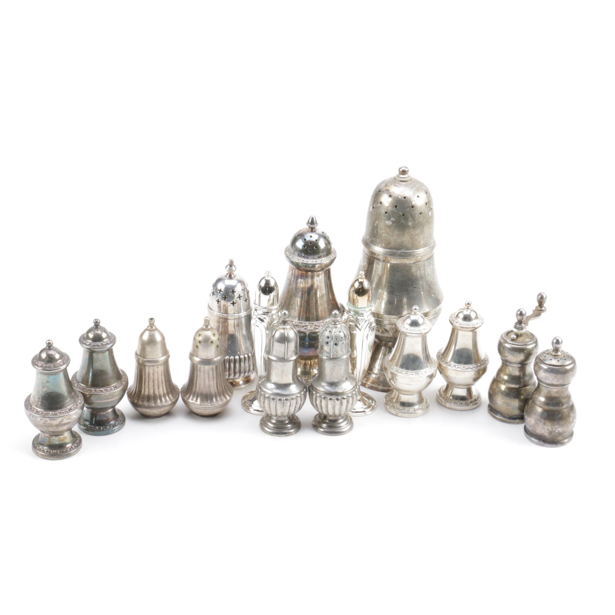 Silver-Plated and Toned Shaker Collection Including Oneida