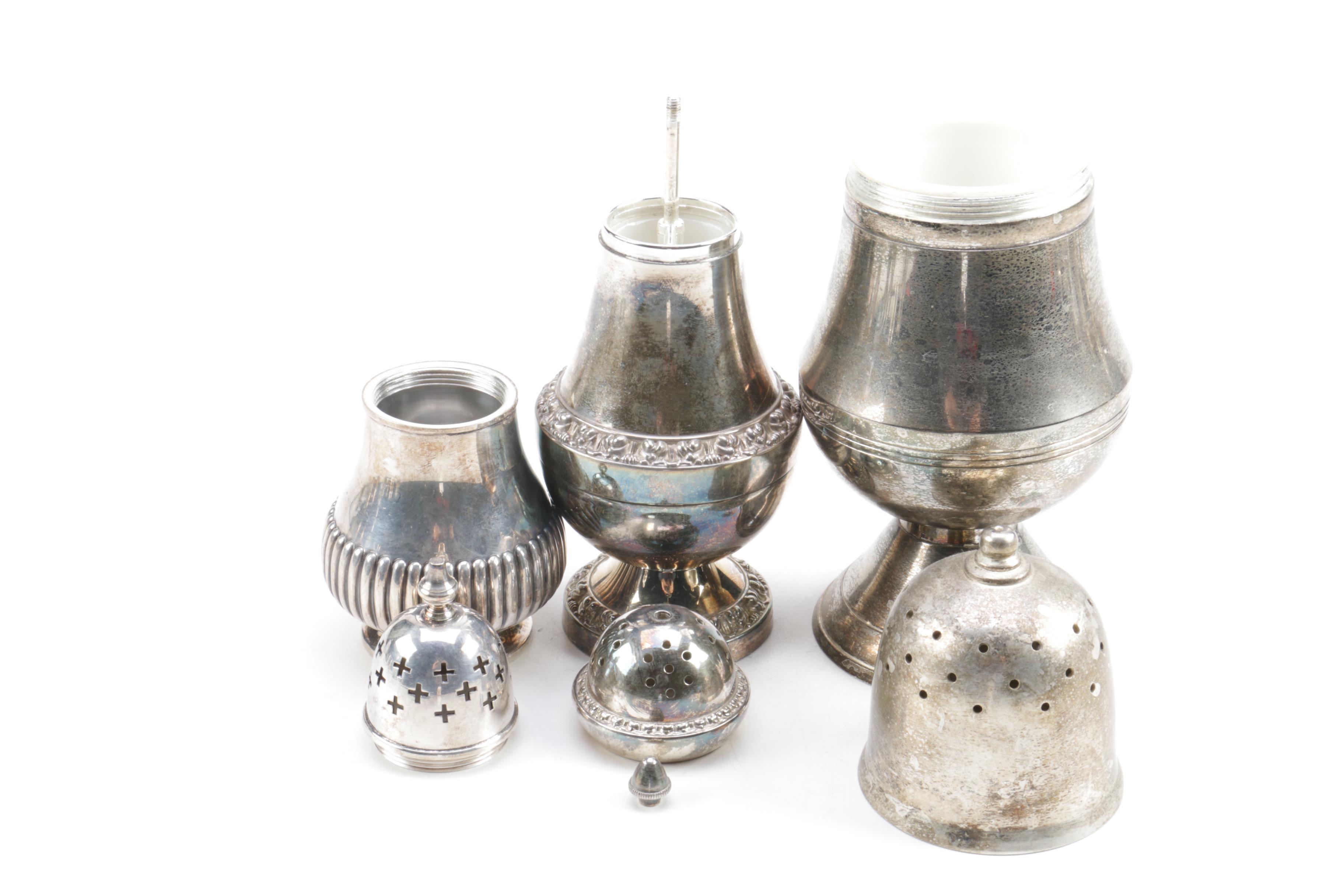 Silver-Plated and Toned Shaker Collection Including Oneida