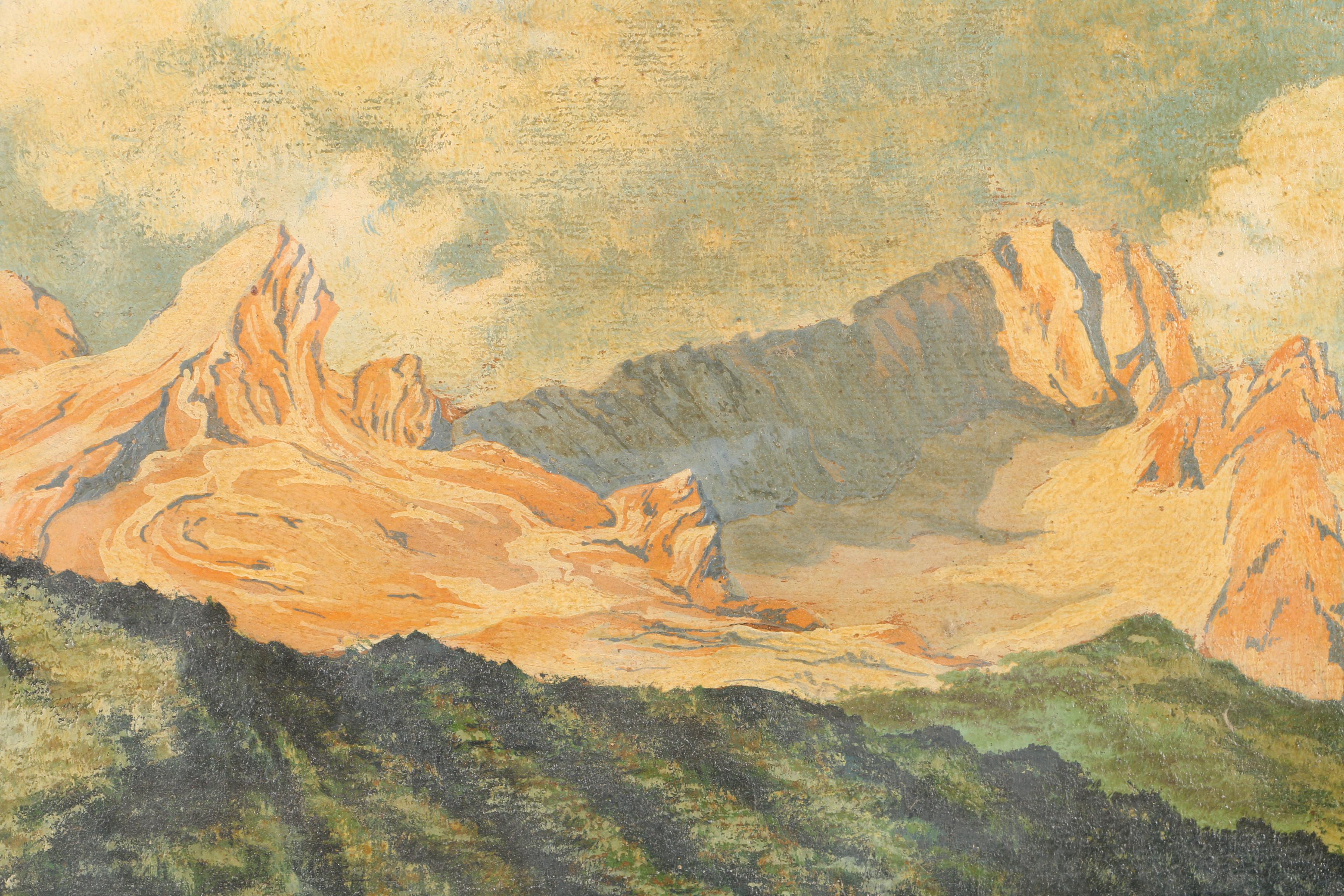 K. Steinmann Oil Painting of a Mountain Landscape on Board