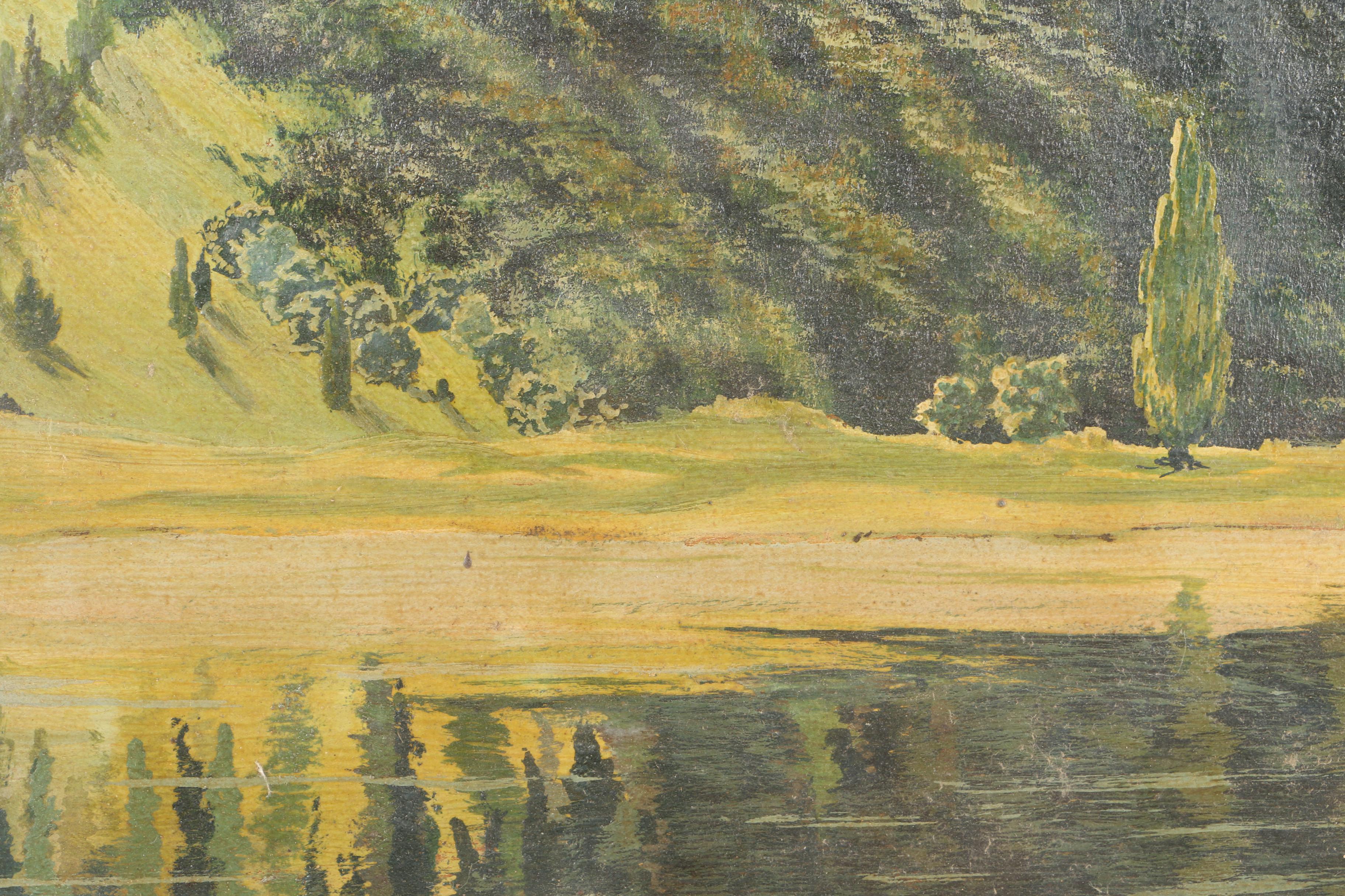 K. Steinmann Oil Painting of a Mountain Landscape on Board