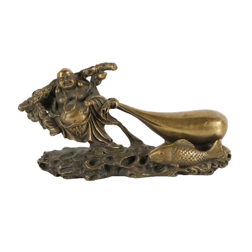 Japanese Brass Hotei Sculpture