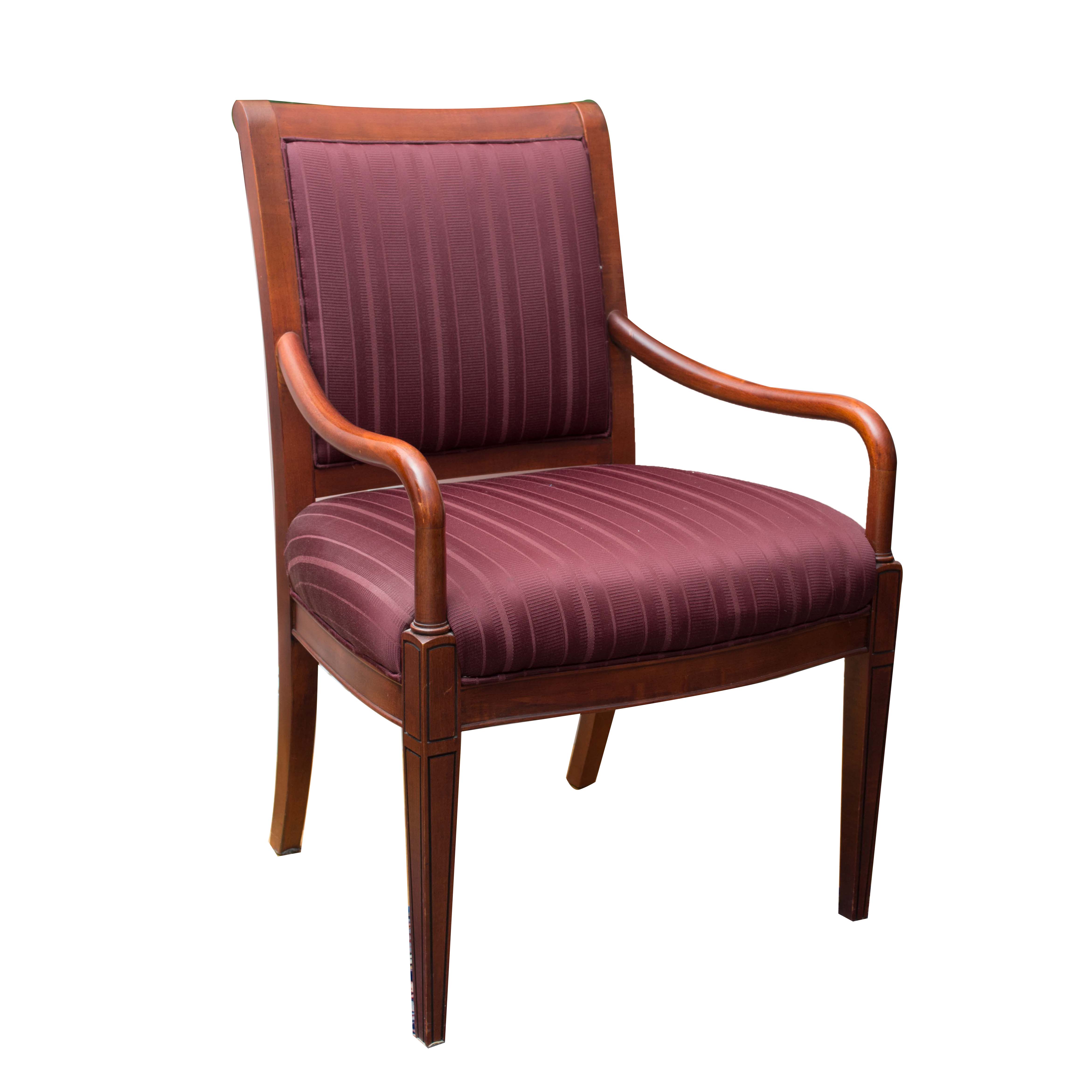 Regency Style Upholstered Mahogany Armchair