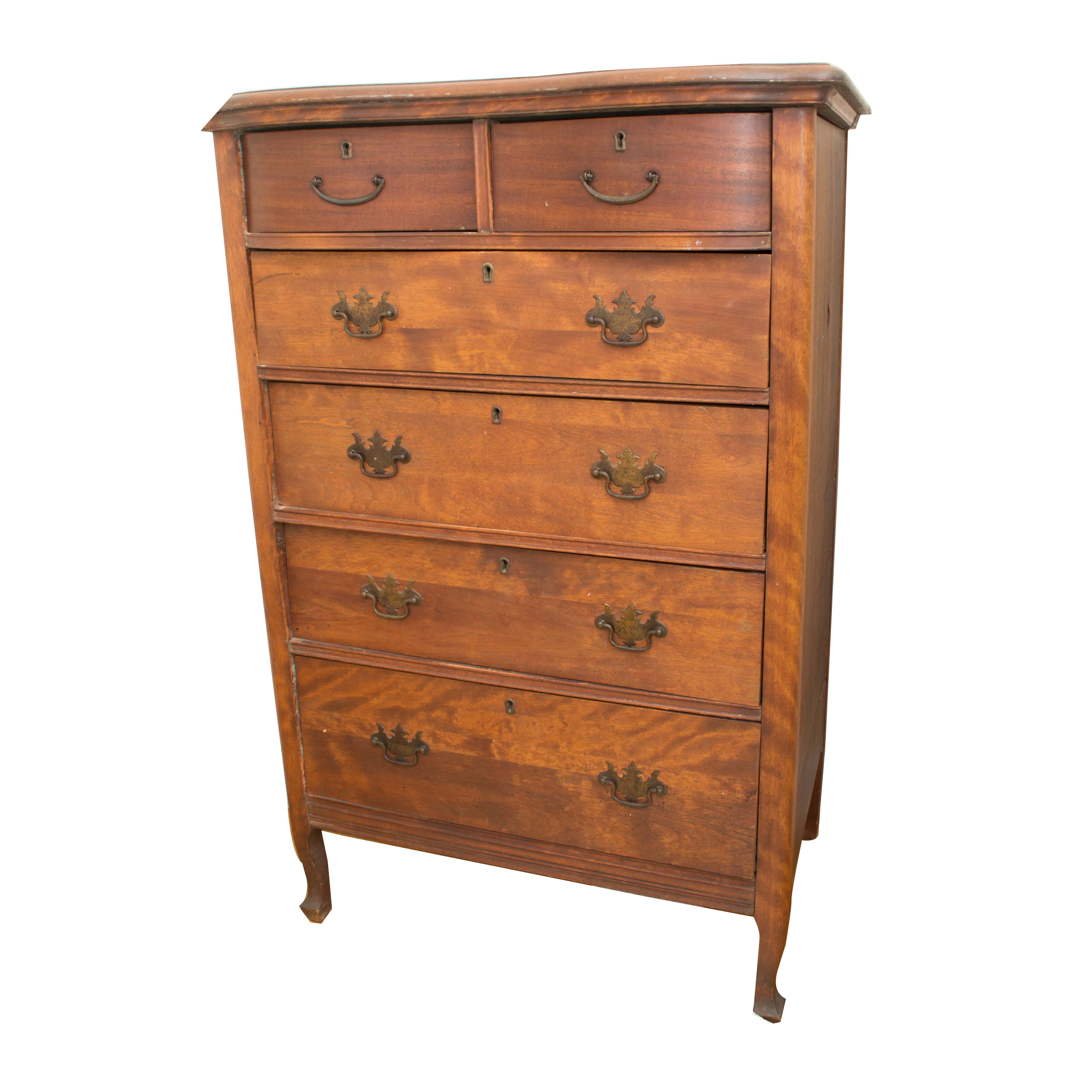 Antique Birch Tall Chest of Drawers