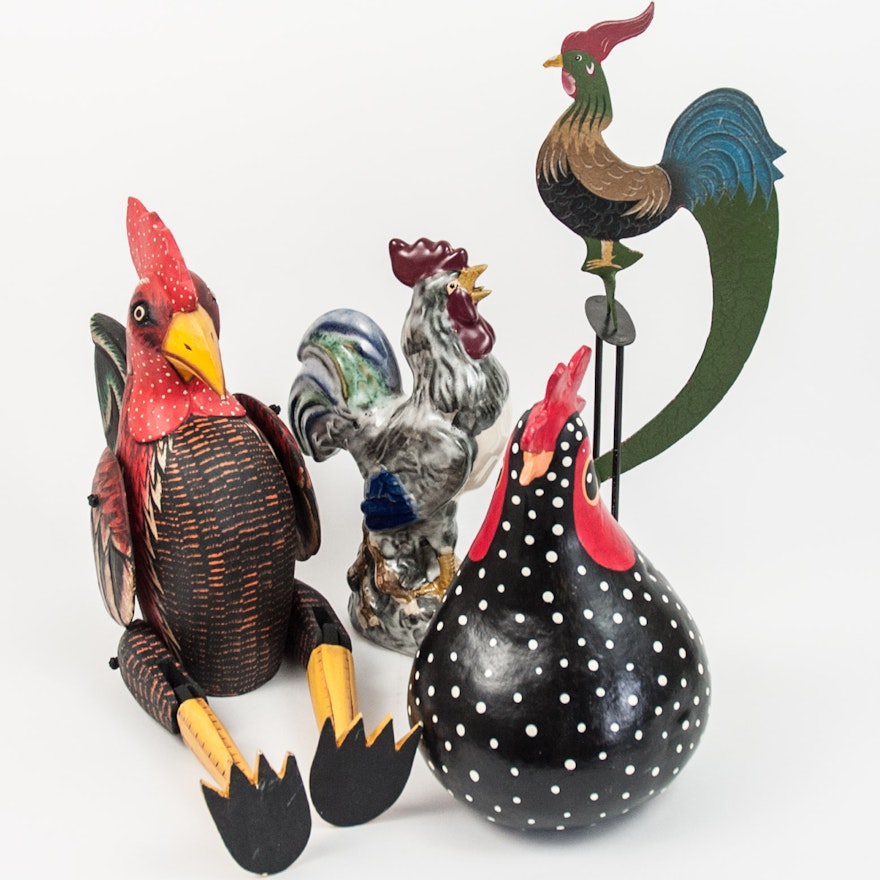 Assortment of Rooster Decor
