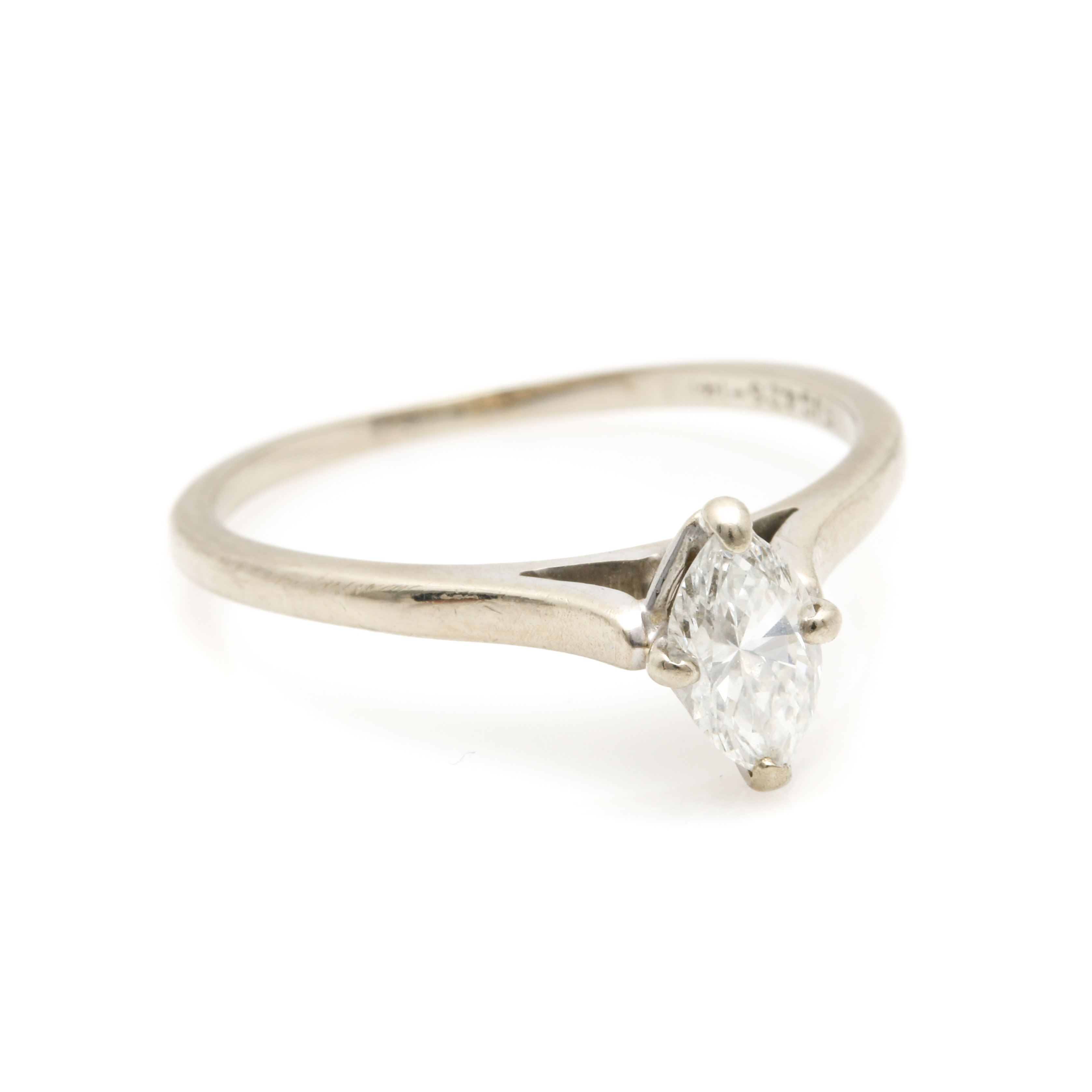 14K White Gold Diamond Solitaire Ring