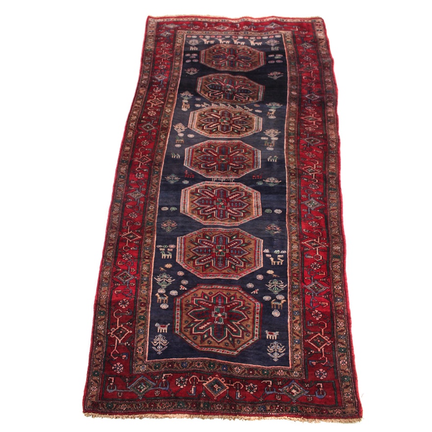 Vintage Hand-knotted Persian Qashqai Area Rug
