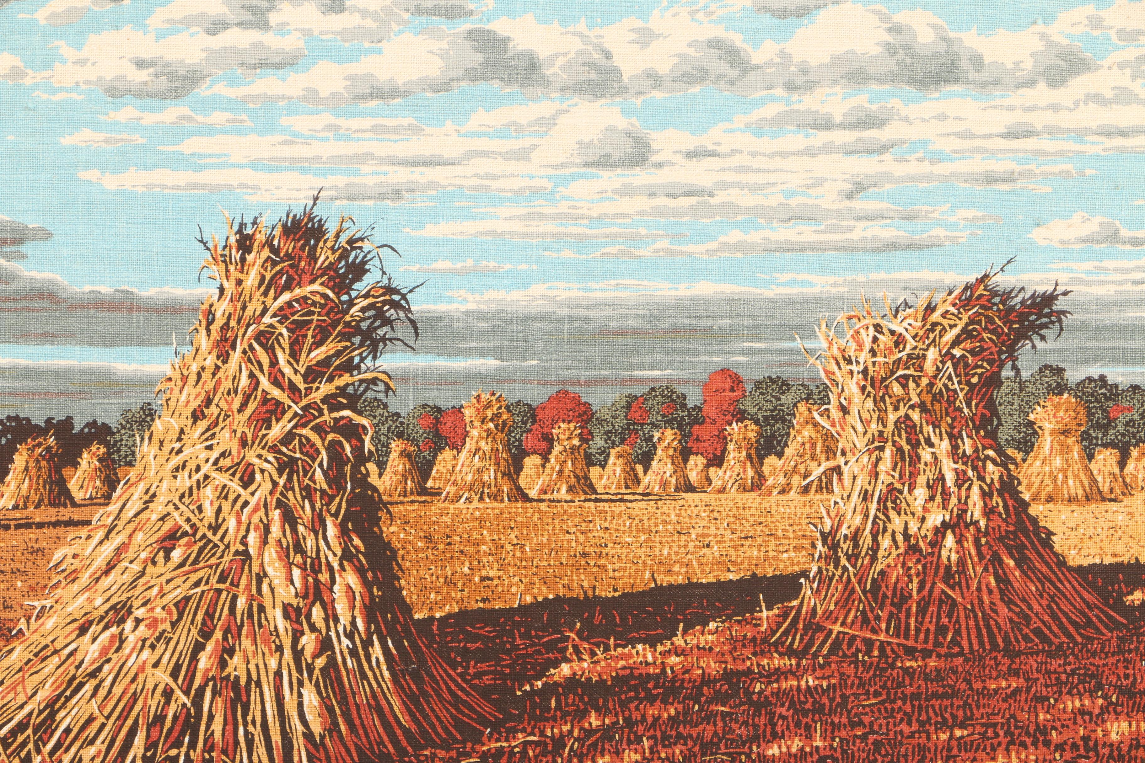 Reproduction Print on Linen After Richard Batchelder's "Golden Harvest"