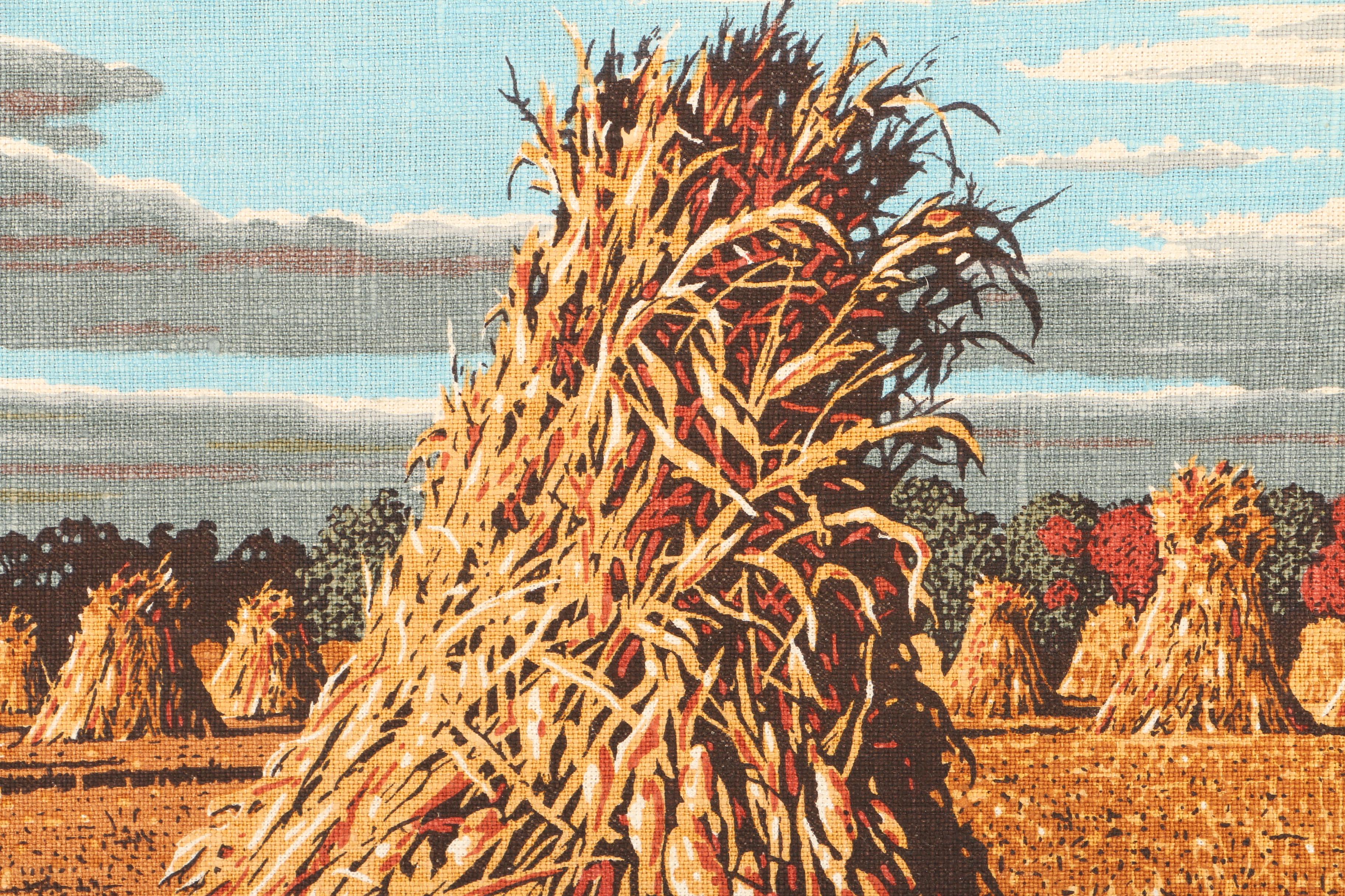 Reproduction Print on Linen After Richard Batchelder's "Golden Harvest"