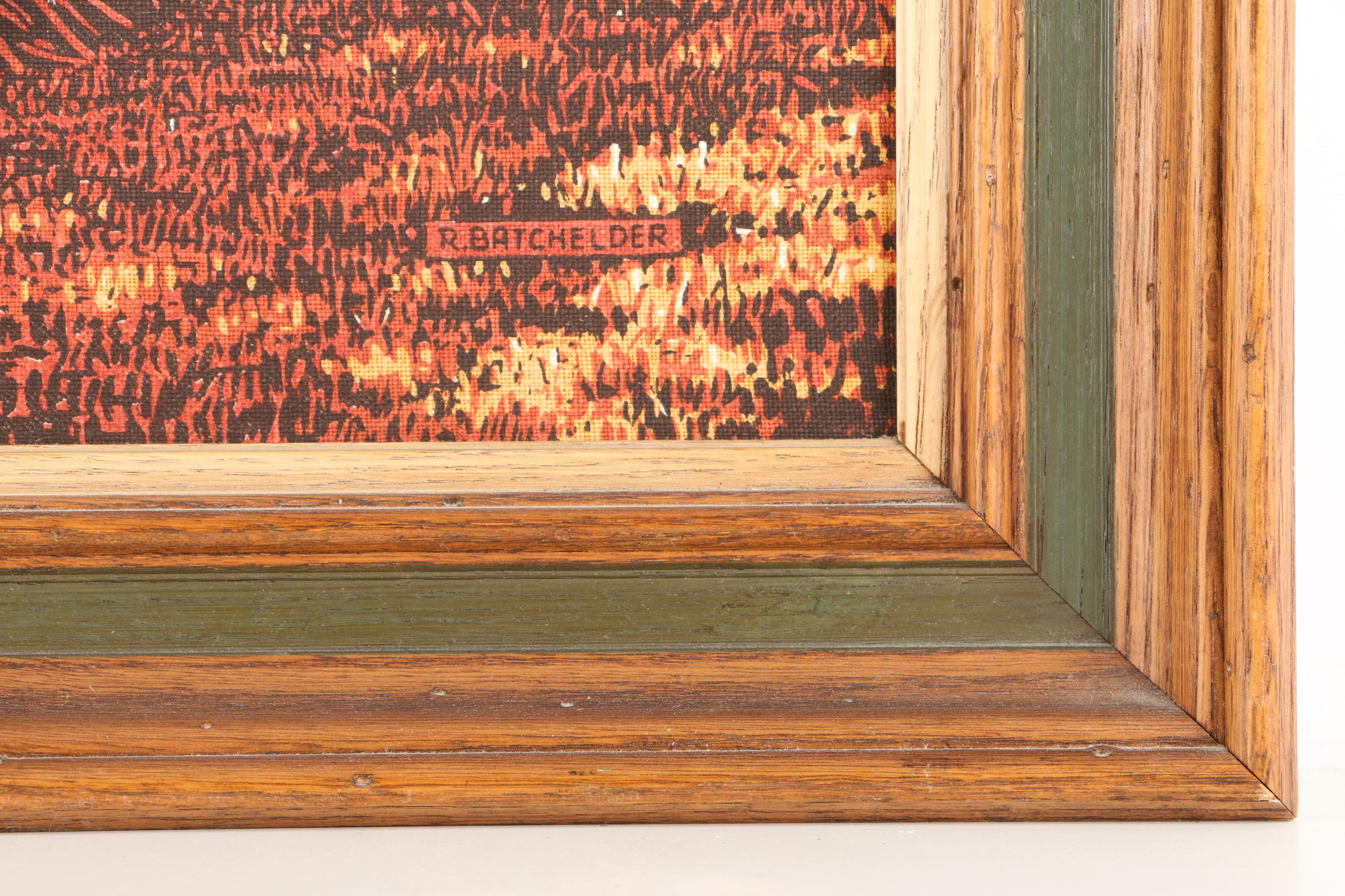 Reproduction Print on Linen After Richard Batchelder's "Golden Harvest"