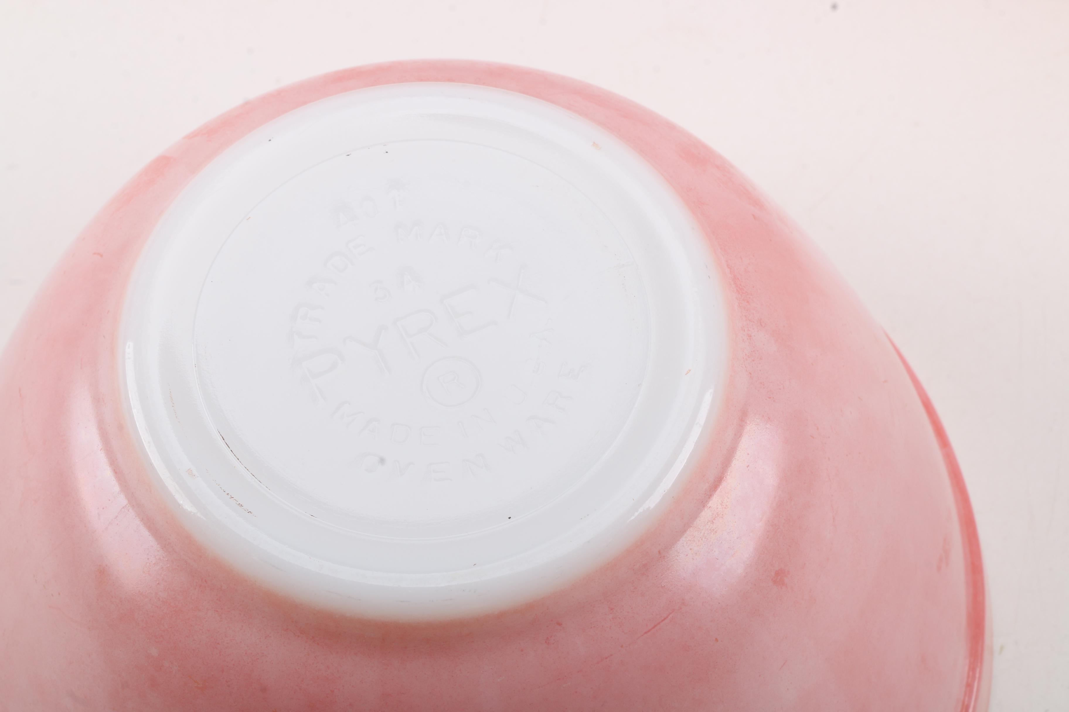 Pyrex "Flamingo Pink" Nesting Mixing Bowls, Circa 1952-1956