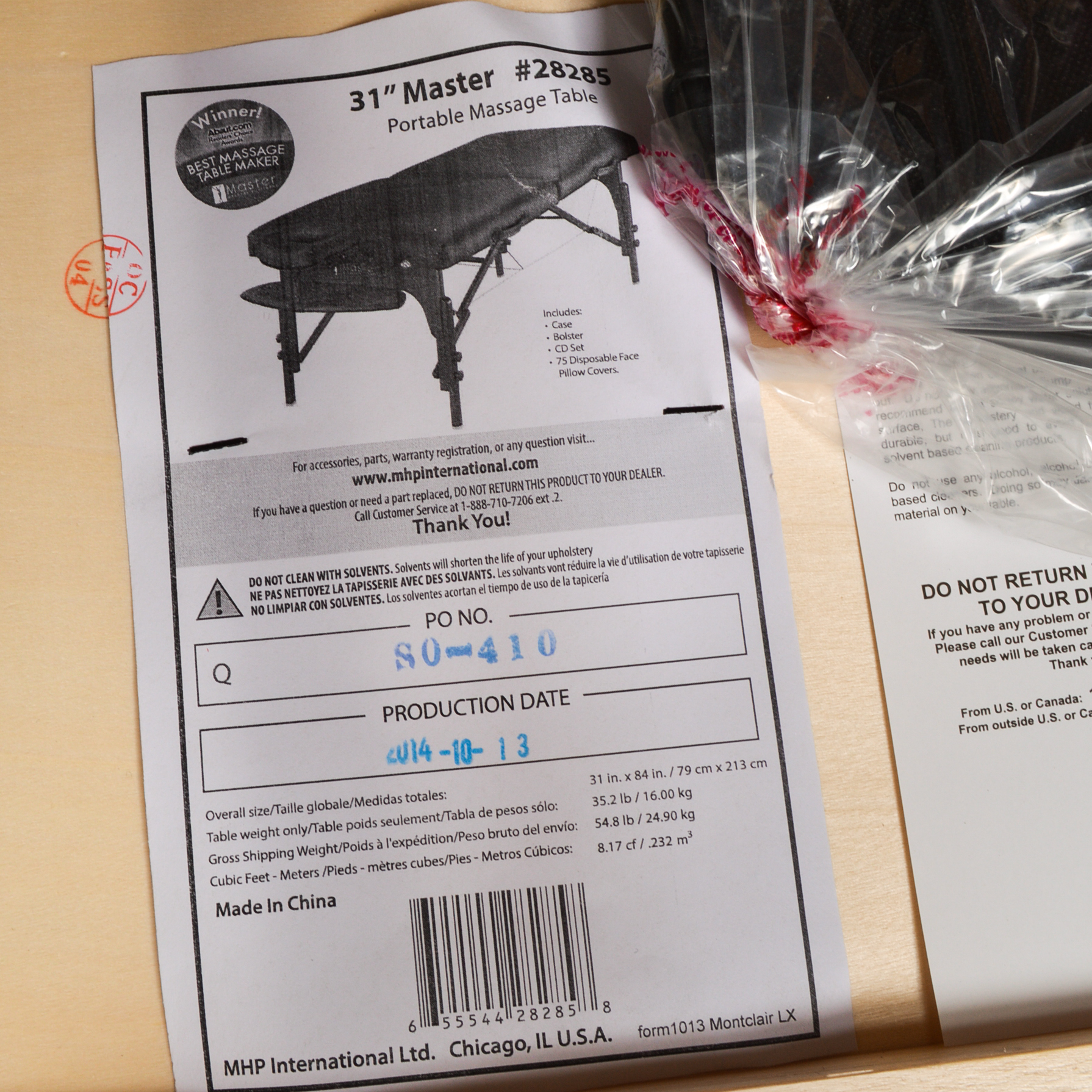 New Master Massage 31-Inch Portable Massage Table and Case