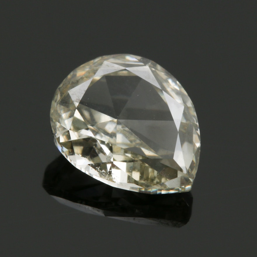 Loose 1.01 Carat Pear Cut Diamond With GIA Report