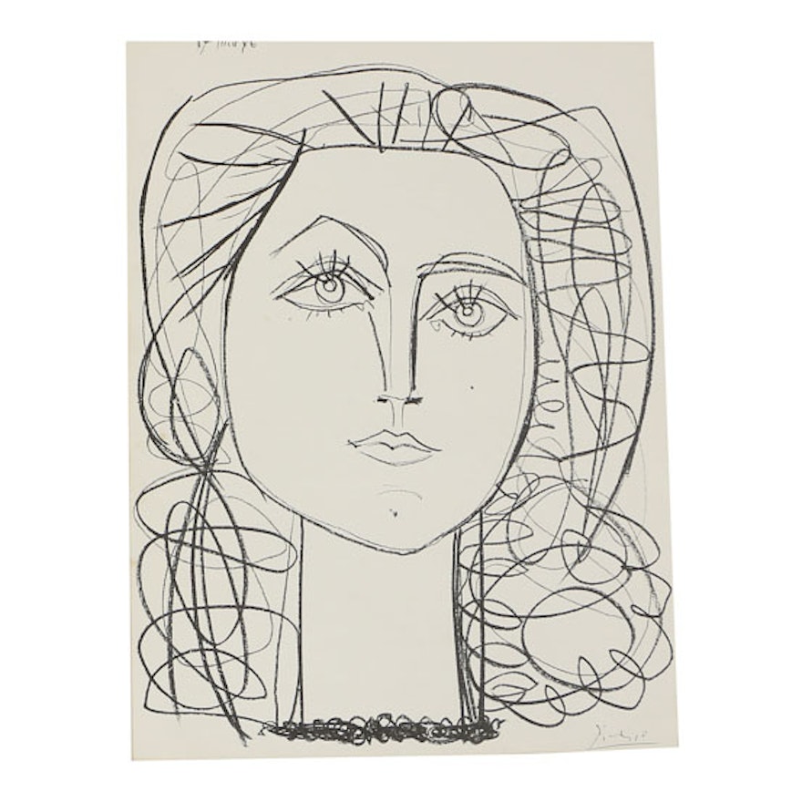 After Pablo Picasso Lithograph on Paper "Françoise"