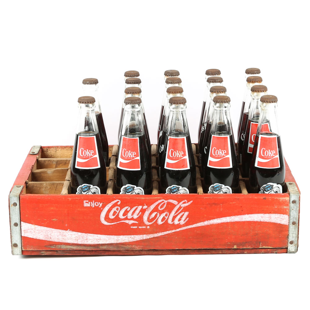 Vintage 1982 NCAA UNC Commemorative Coca-Cola Bottles