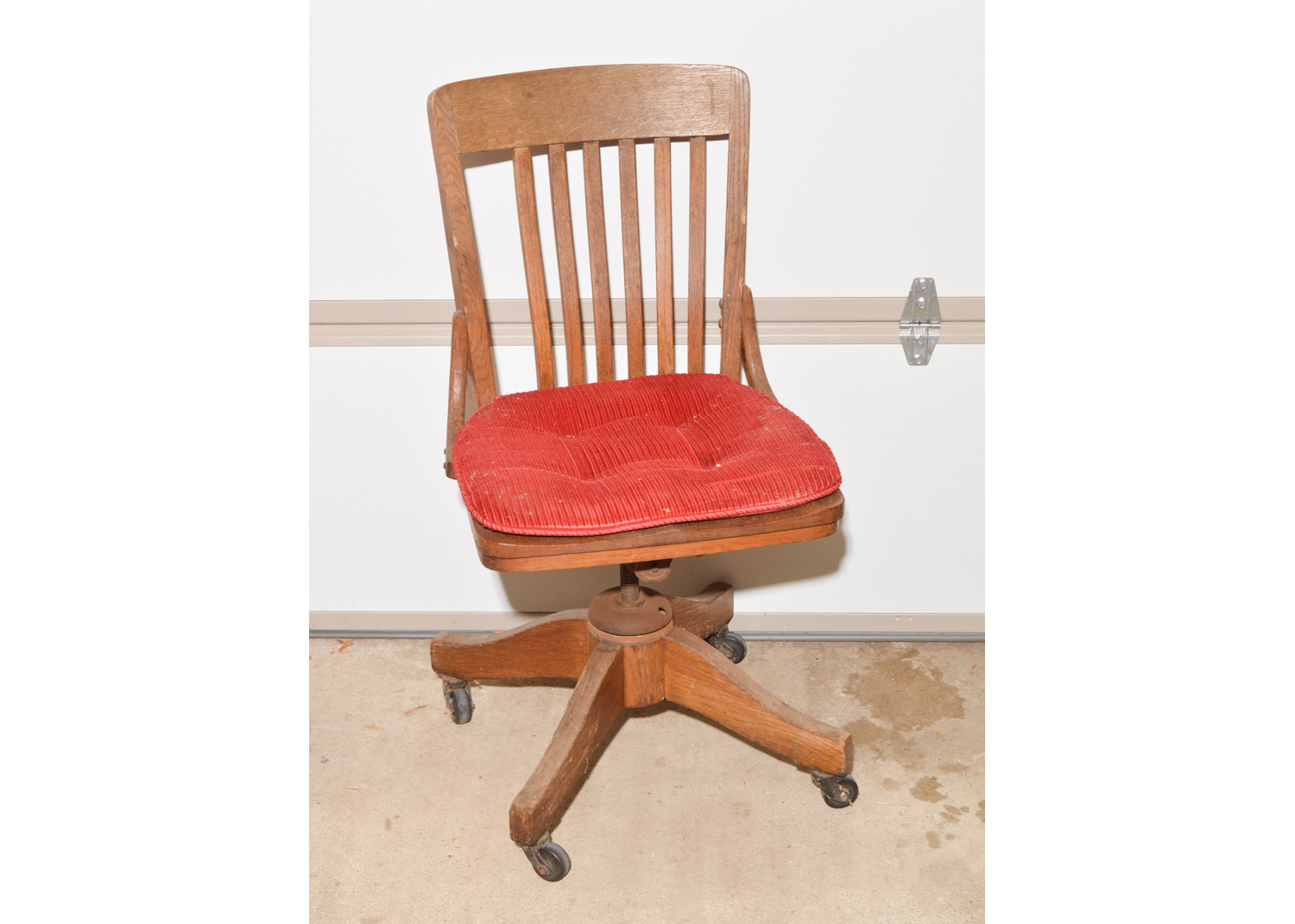 Vintage Banker Style Oak Desk Chair