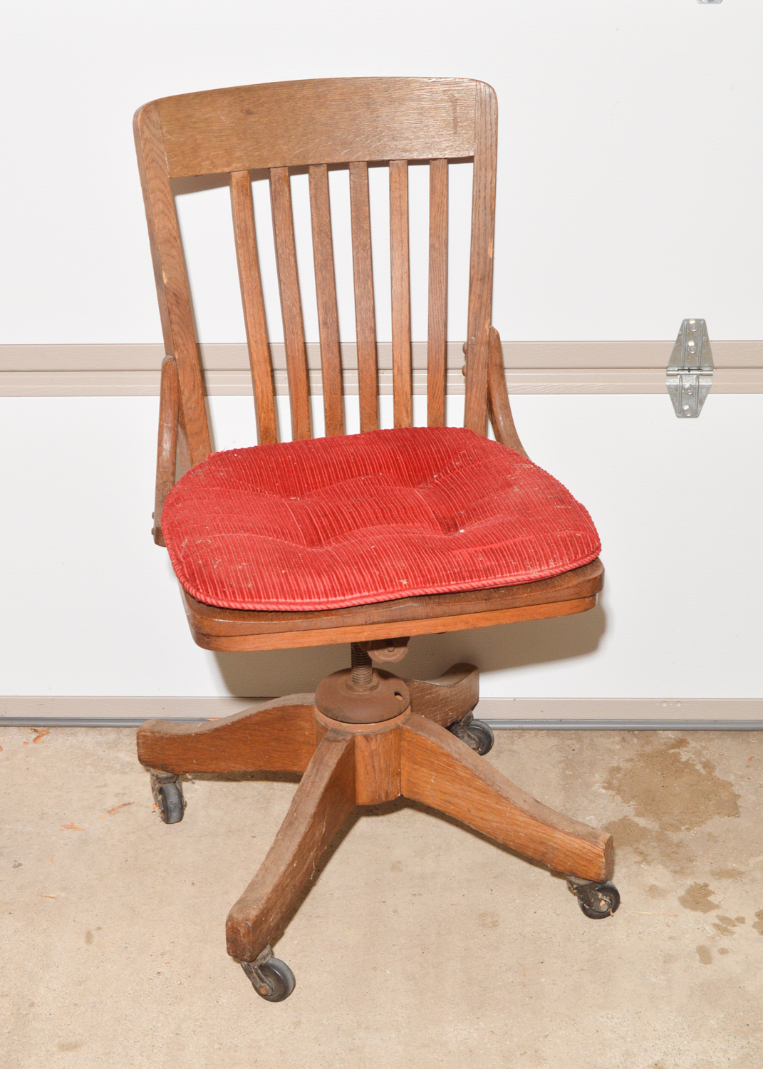 Vintage Banker Style Oak Desk Chair