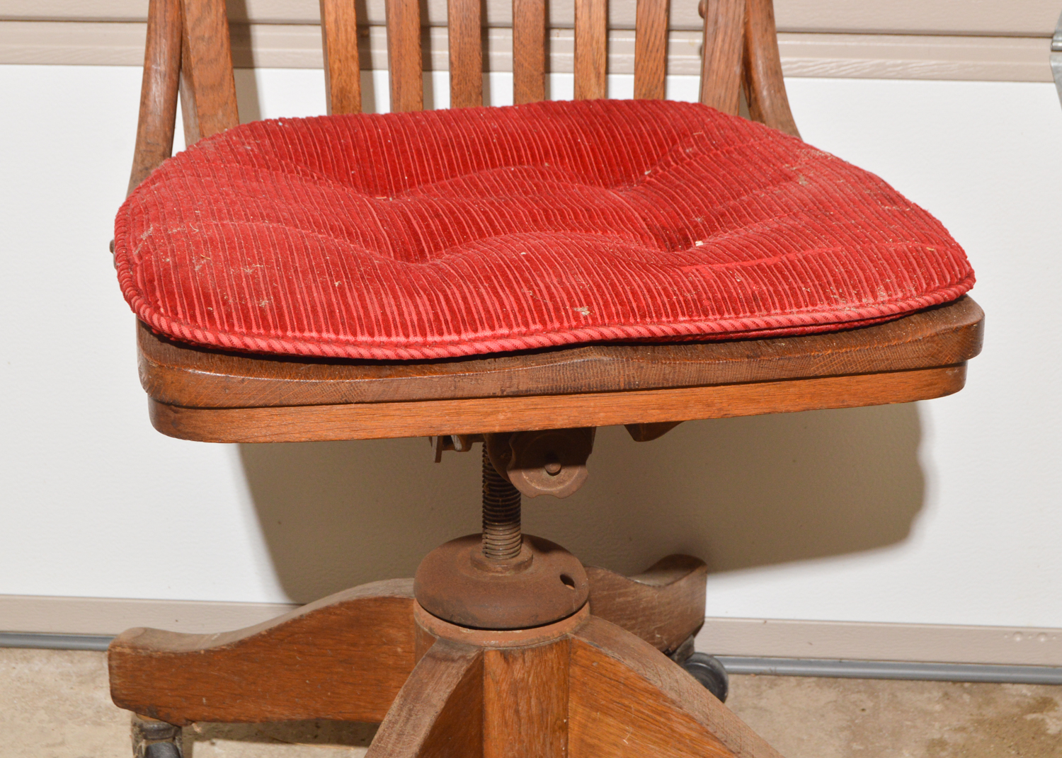 Vintage Banker Style Oak Desk Chair