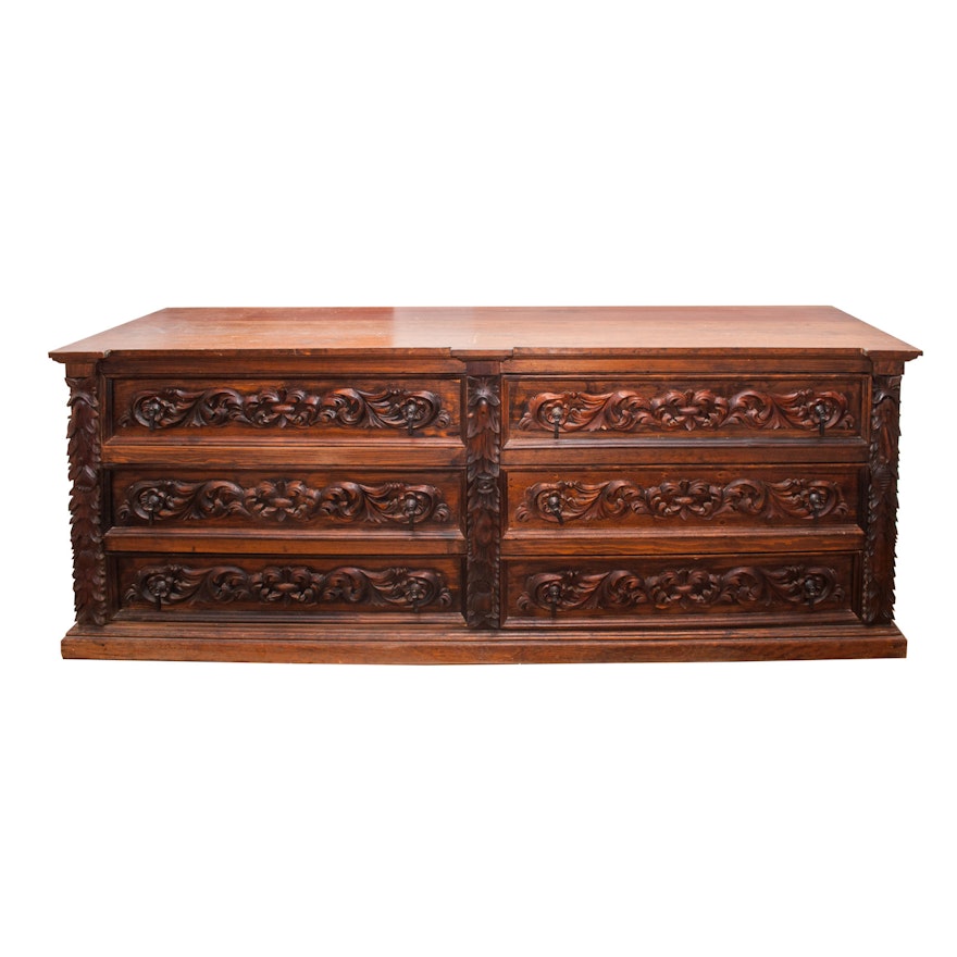 Carved Double Dresser