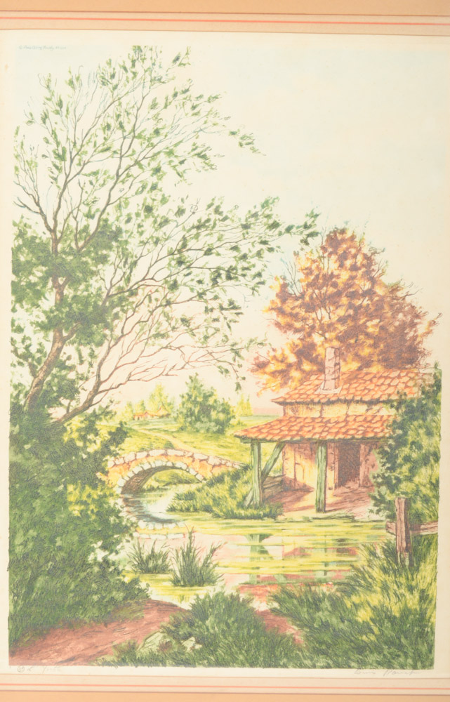 Paris Etching Society Signed Aquatint Etching