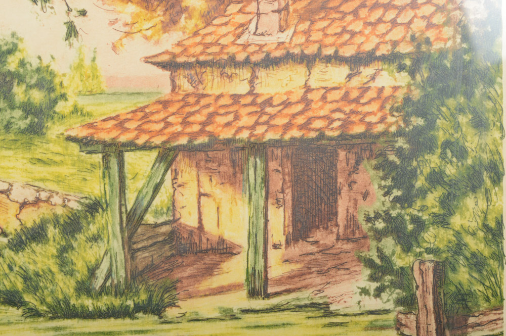 Paris Etching Society Signed Aquatint Etching