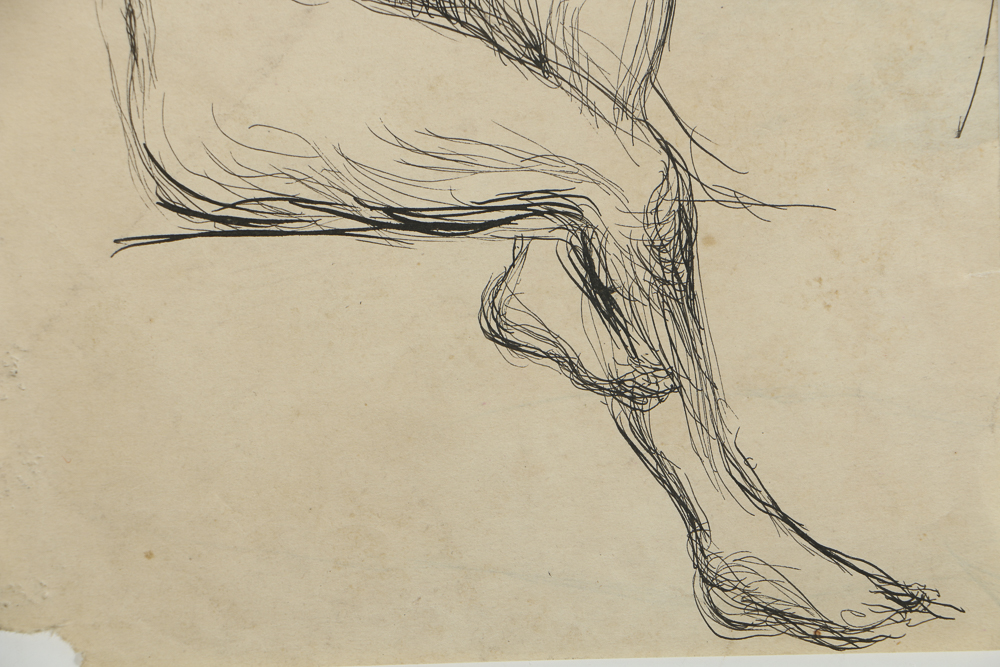 Mary Shaw Female Nude Figure Study Drawing on Paper