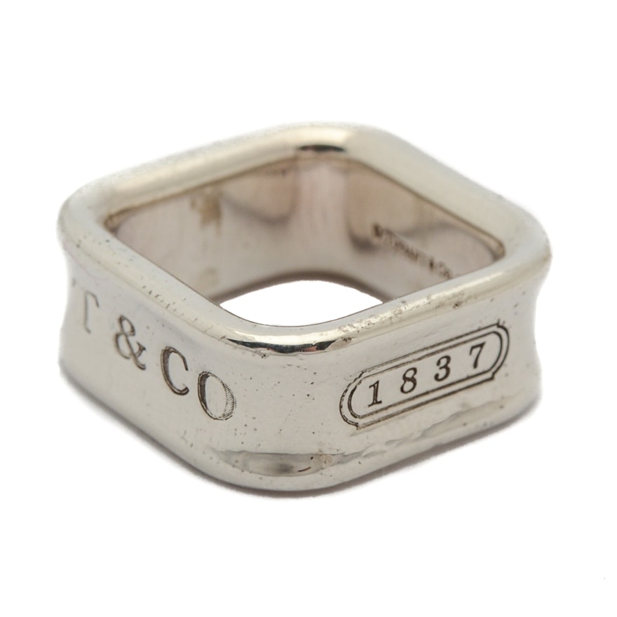 Tiffany & Co. "1837 Collection" Square Sterling Silver Ring