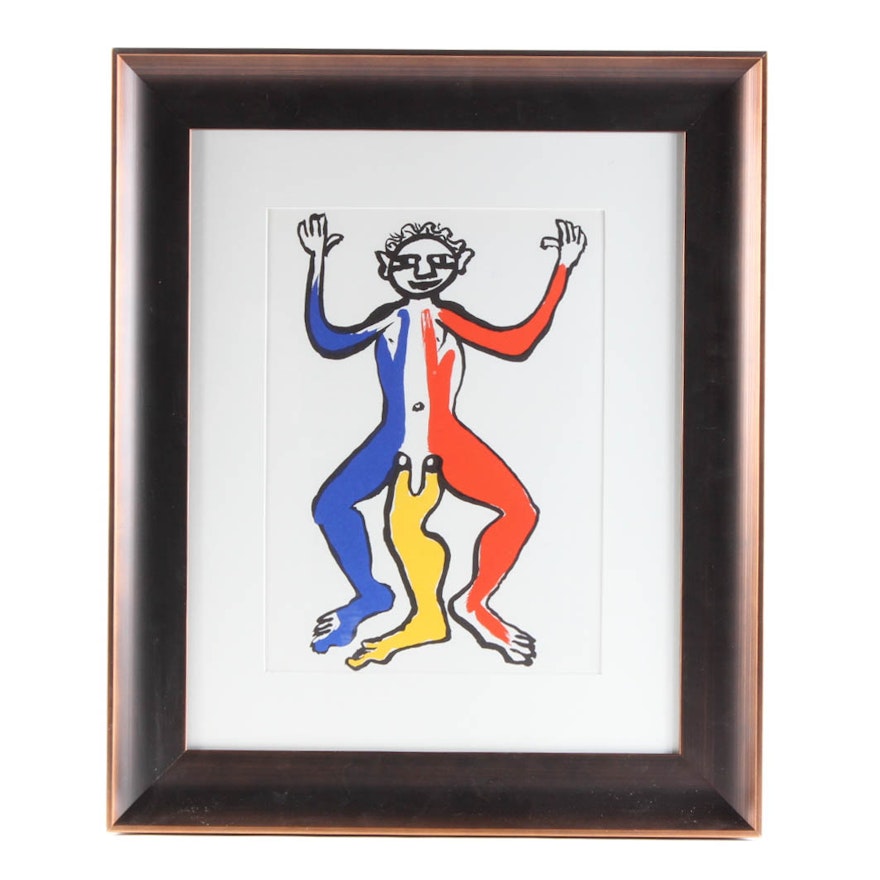 Alexander Calder Color Lithograph "Acrobat (Blue, Yellow, Red)"
