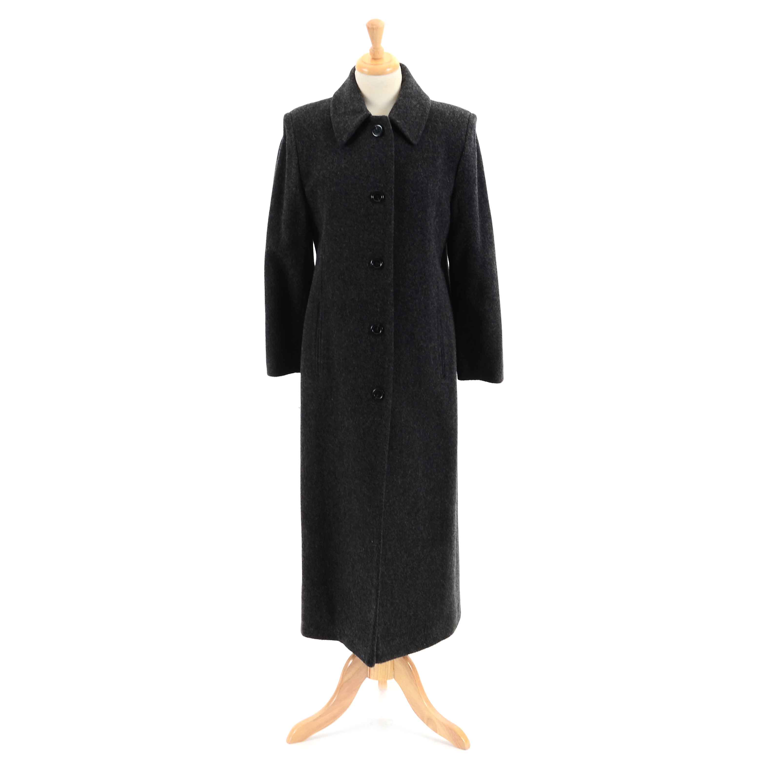 Women's Preston and York Charcoal Grey Wool Dress Coat