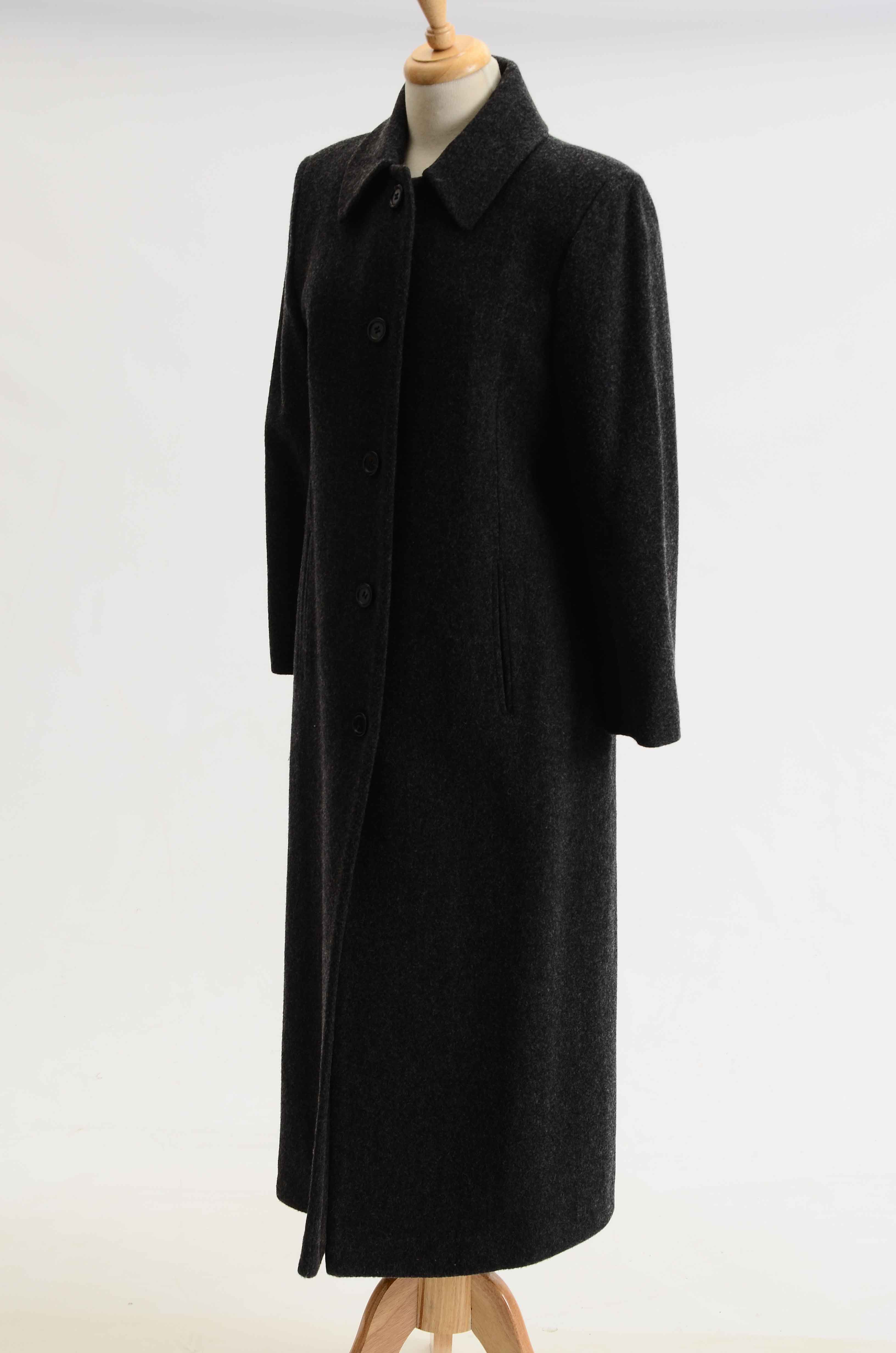 Women's Preston and York Charcoal Grey Wool Dress Coat