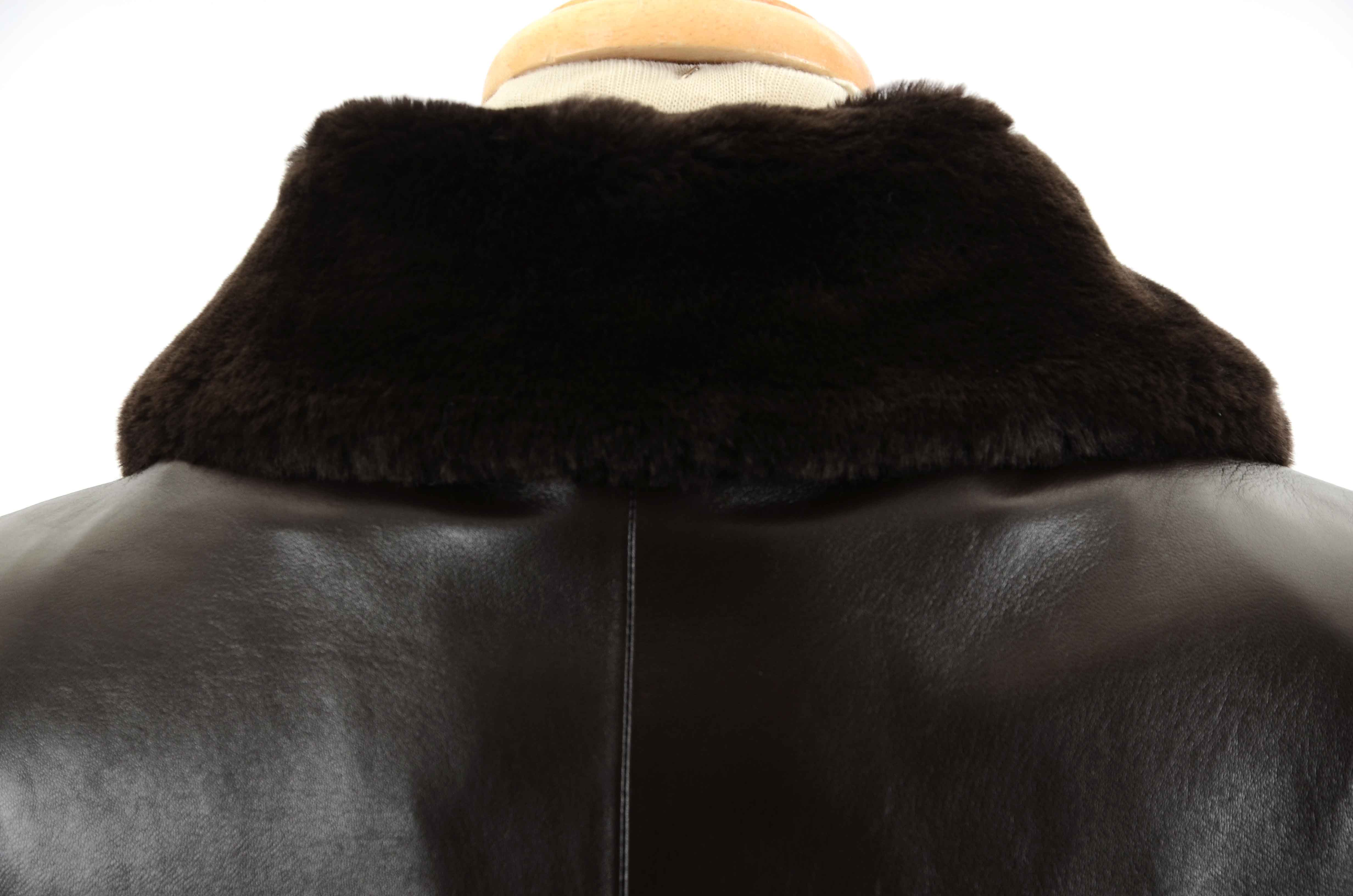 Preston & York Brown Leather Coat With Removable Lining