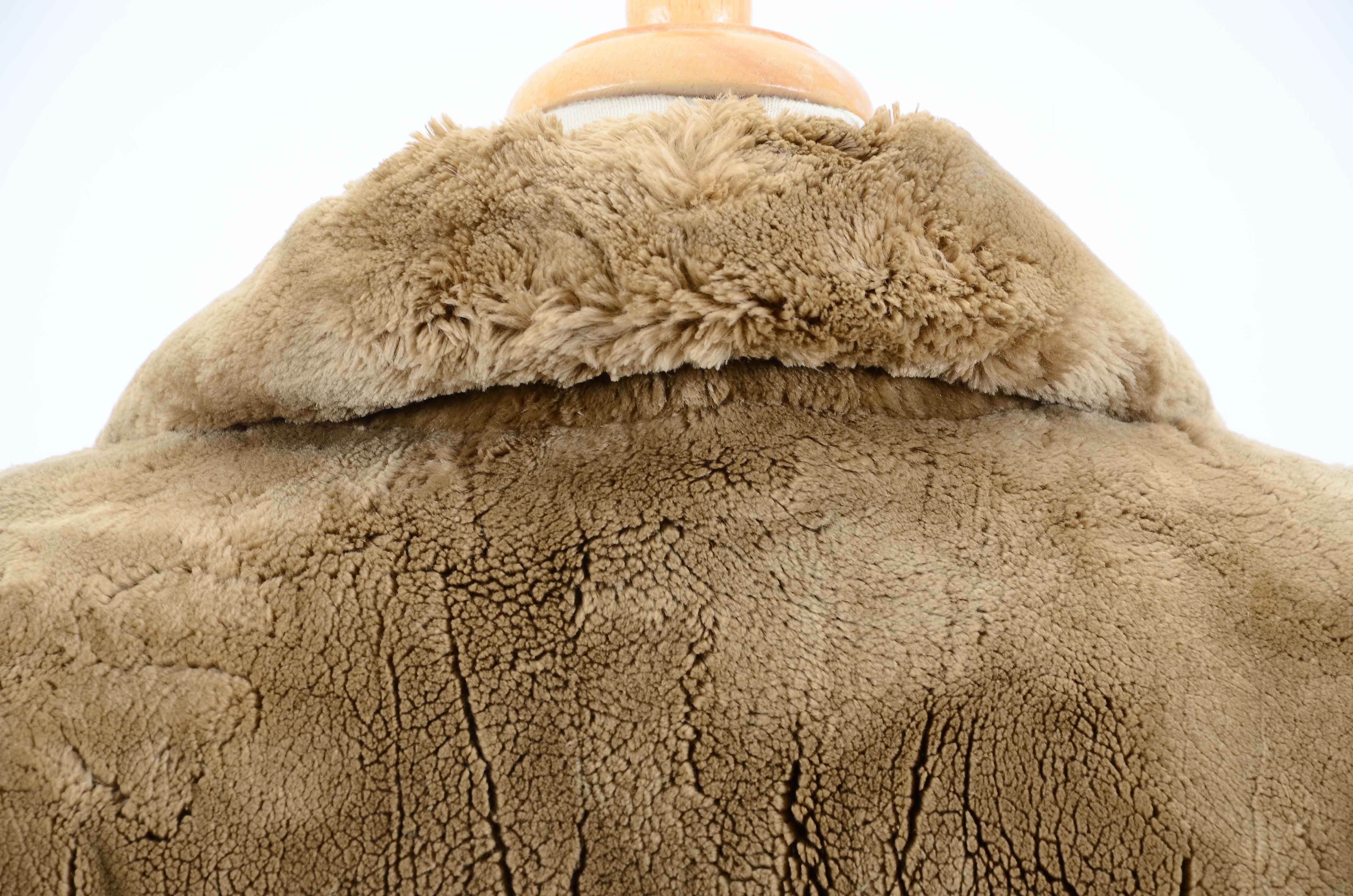 Sheared Beaver Fur Zipper Front Coat