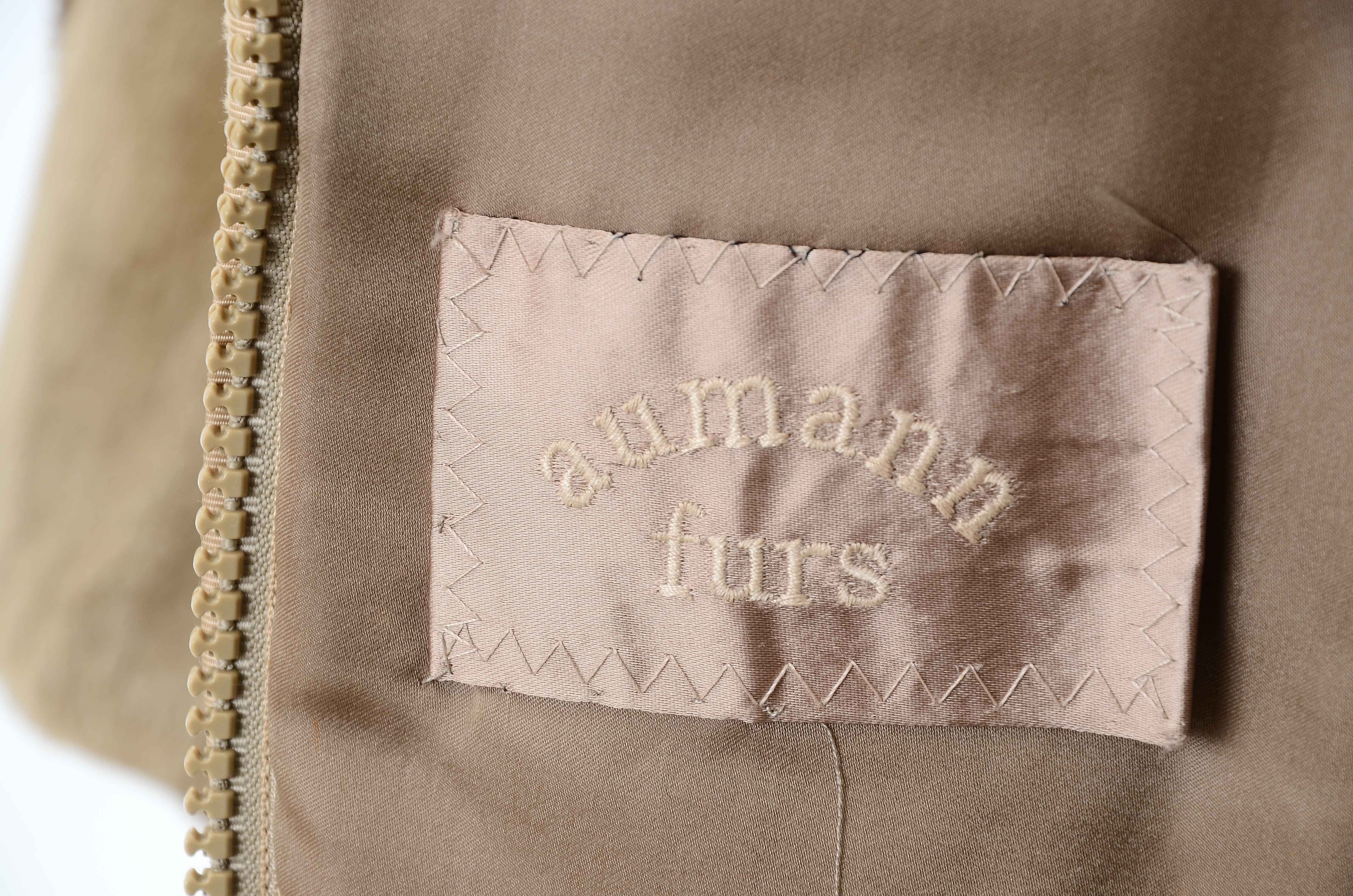 Sheared Beaver Fur Zipper Front Coat