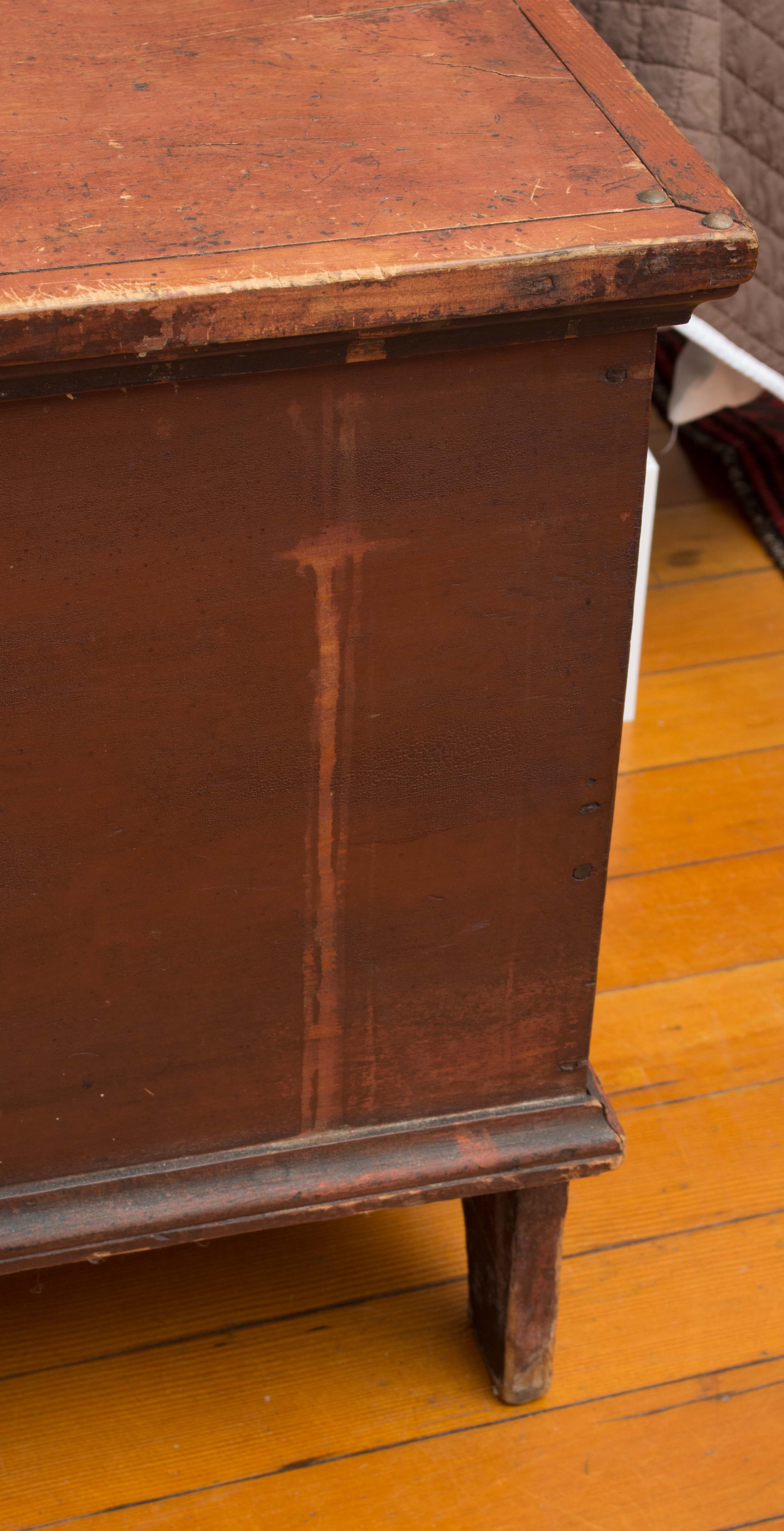 Antique Chest with Nailhead Monogram