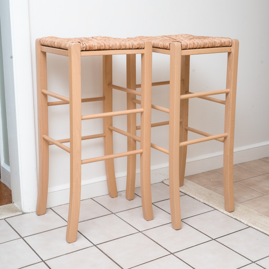 Pair of Farmhouse Style Counter Stools