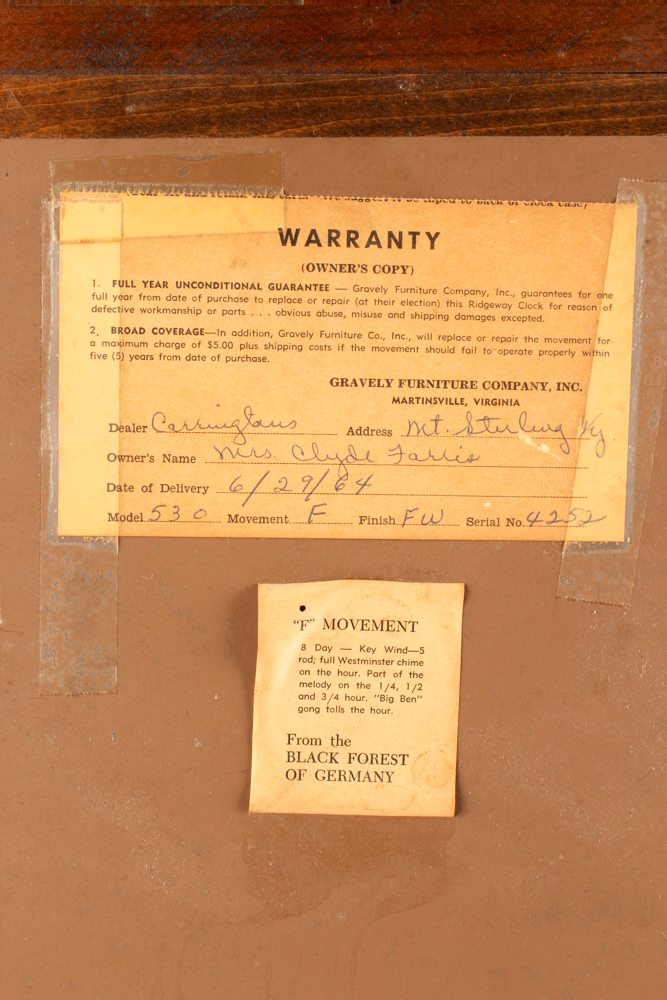 Vintage Black Forest Mantel Clock