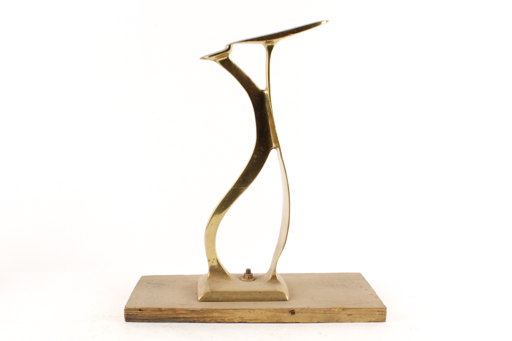 Brass Shoe Shine Foot Rest and Antique Stirrups