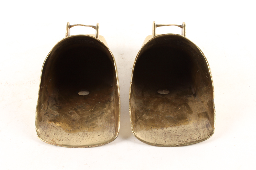 Brass Shoe Shine Foot Rest and Antique Stirrups