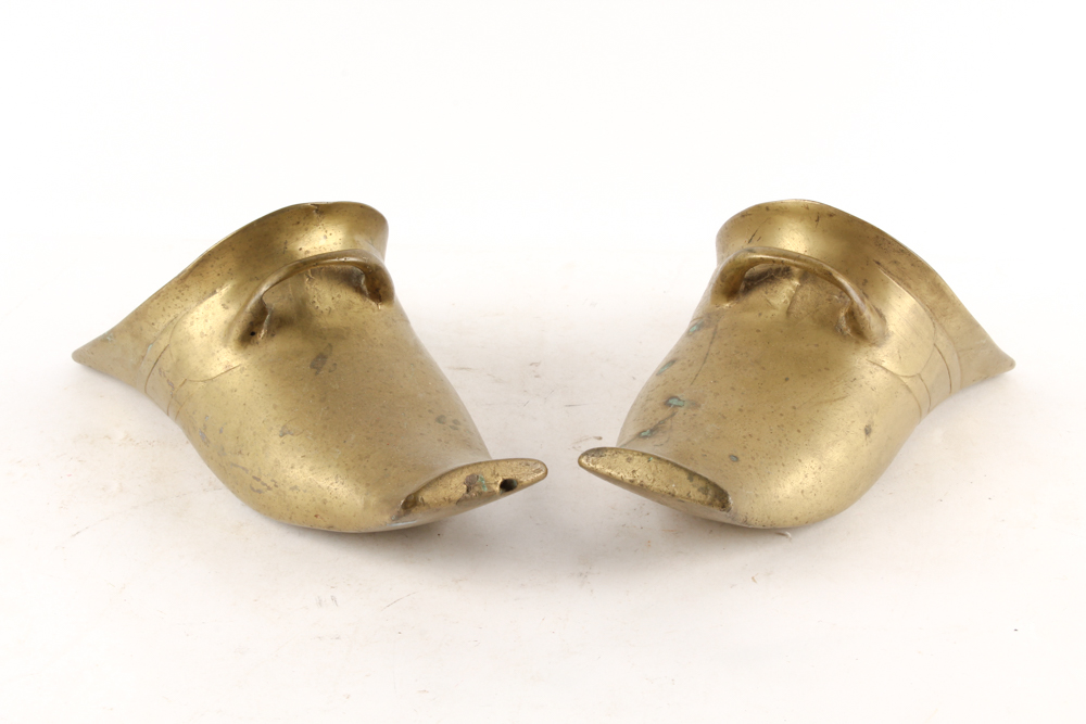 Brass Shoe Shine Foot Rest and Antique Stirrups