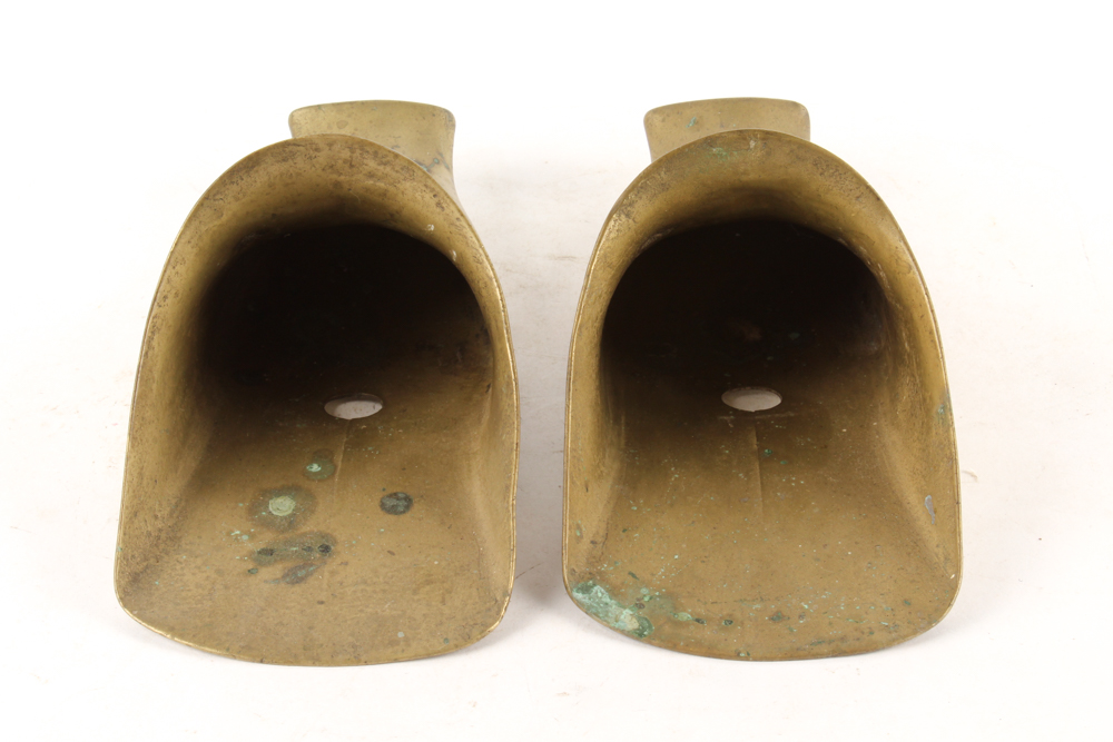 Brass Shoe Shine Foot Rest and Antique Stirrups