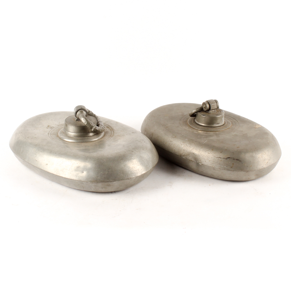 Vintage Pewter Bed and Carriage Foot Warmers