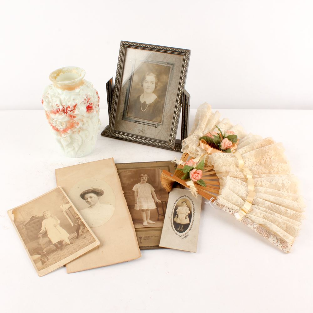Vintage and Antique Photographs and Dresser Decor