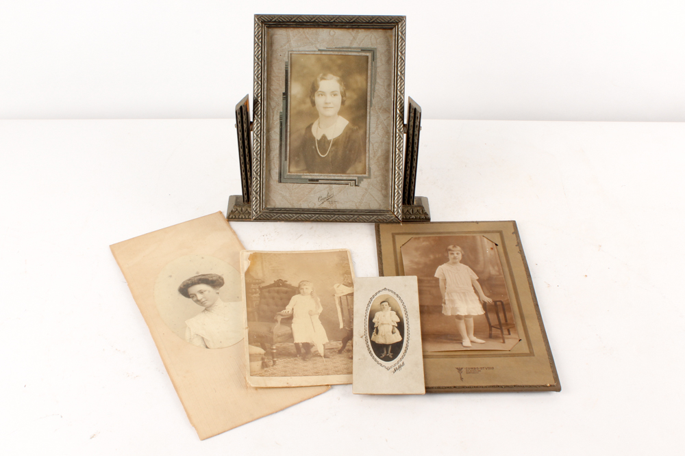 Vintage and Antique Photographs and Dresser Decor