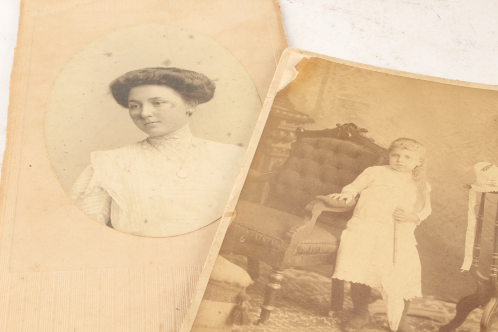 Vintage and Antique Photographs and Dresser Decor