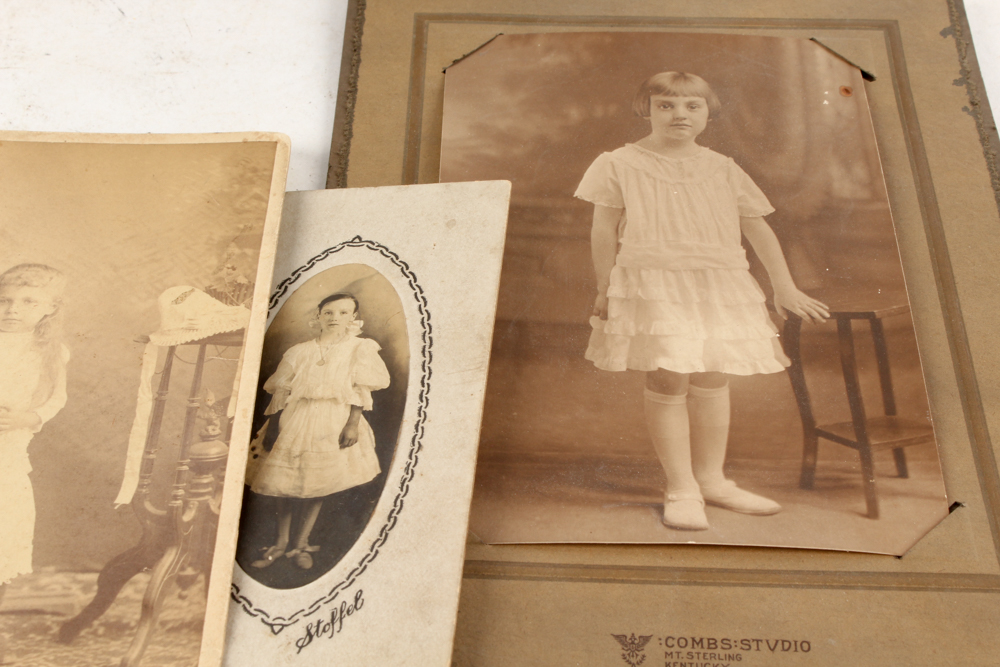Vintage and Antique Photographs and Dresser Decor