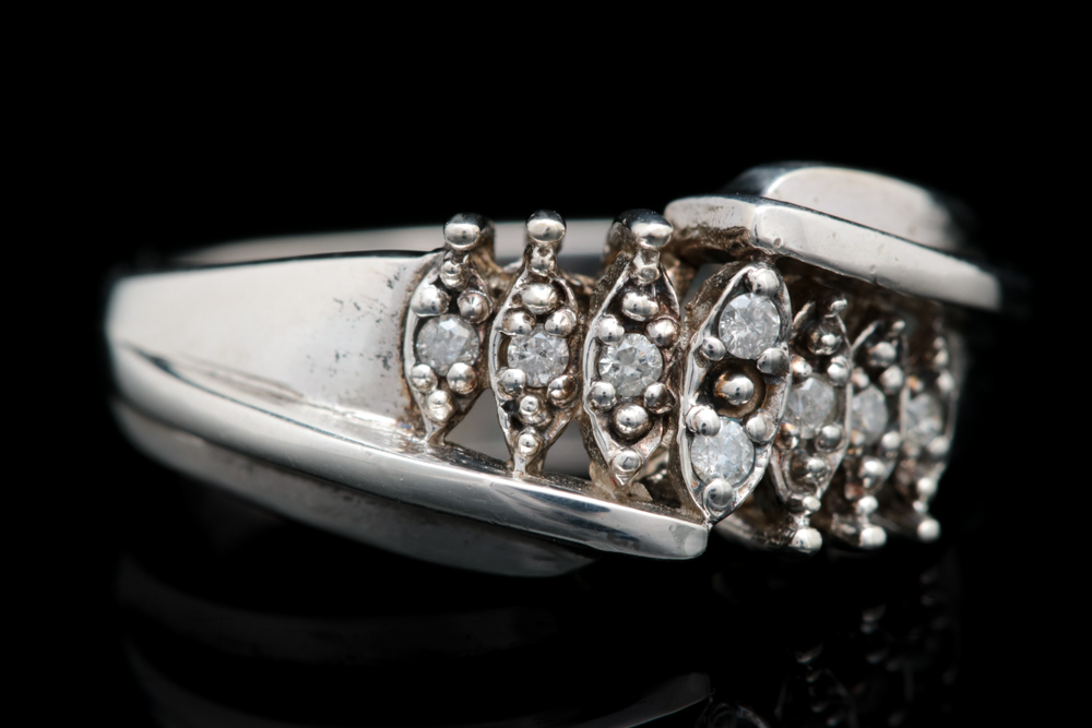 Sterling Silver and Diamond Ring