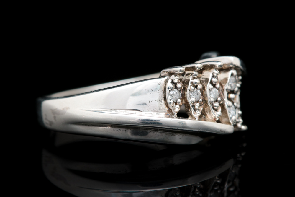 Sterling Silver and Diamond Ring