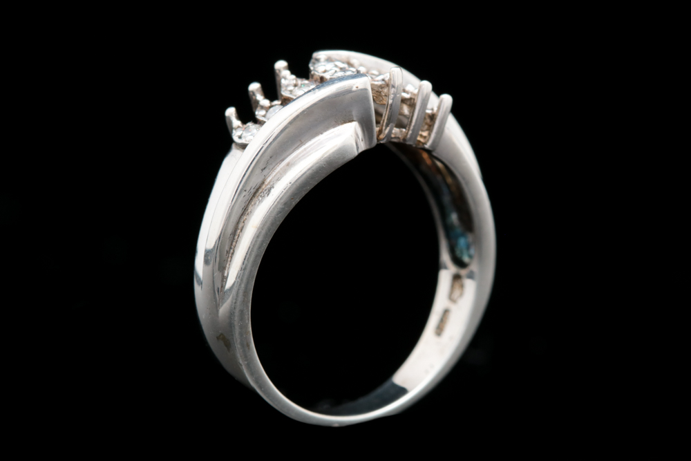 Sterling Silver and Diamond Ring